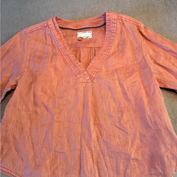 Anthropologie Pilcro Linen Short Sleeve Blouse - Picture 3 of 5